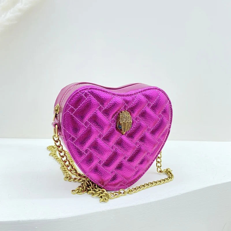 BM9221 Designer Handbag rose red candy color Love heart shape luxury shoulder bag girls crossbody handbags for women-11