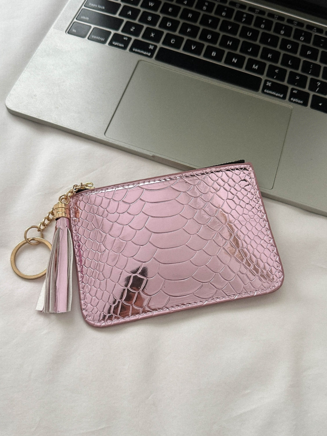 PU Leather Tassel Trim Card Case Trendsi