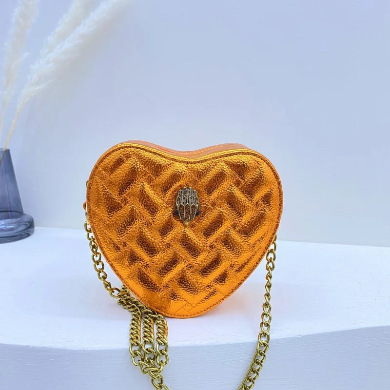 BM9221 Designer Handbag rose red candy color Love heart shape luxury shoulder bag girls crossbody handbags for women-8